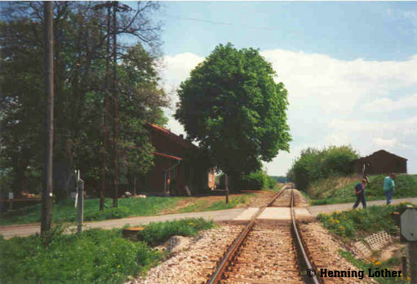 Blick entlang der Strecke Richtung Greußen, 1999