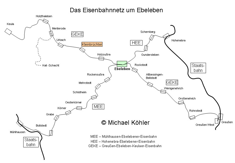 Streckennetz um Ebeleben